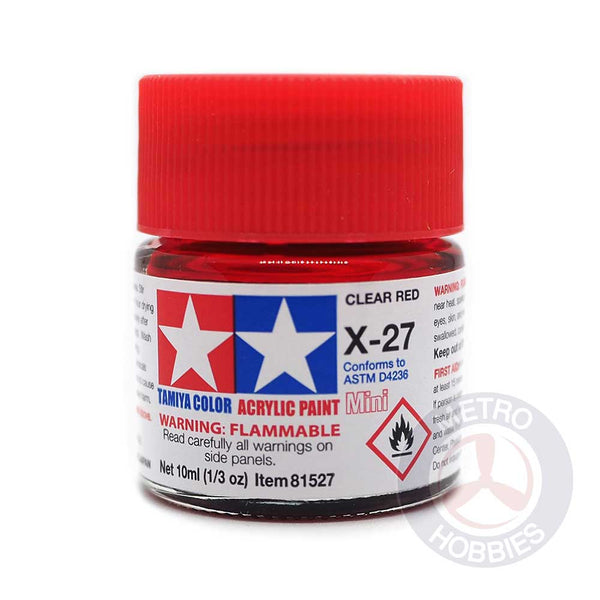 Tamiya 81527: Acrylic paint Clear Red X-27 1 x 10ml (ref. X-27)