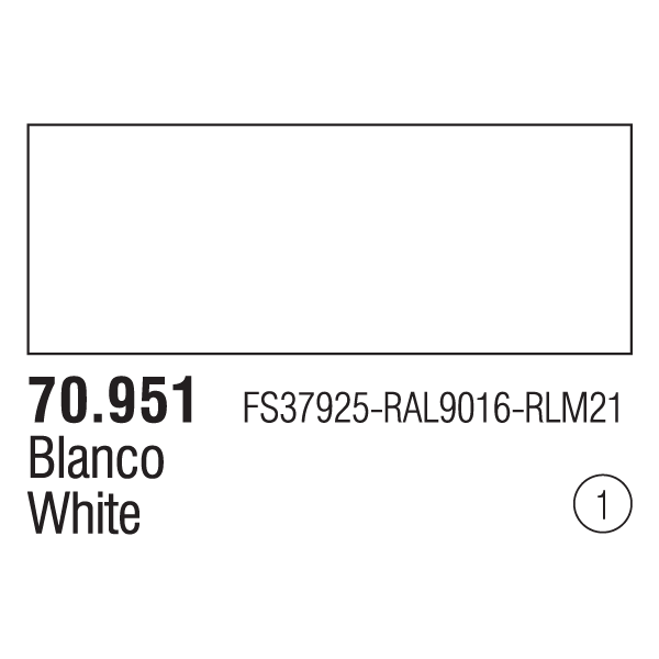 White Vallejo Model Color Acrylic Paint 70951 / 001