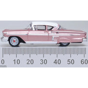 Oxford 87CIS58001 HO Chevrolet Impala Sport Coupe 1958 in Cay Coral Metallic and Snowcrest White