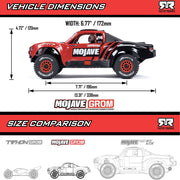 Arrma Mojave Grom 1/18 4x4 RC Desert Truck (Red/Black) ARA2104T1