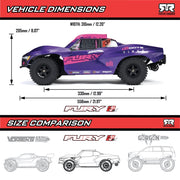 Arrma ARA3521T3 Fury 1/10 2WD 223S BLX Short Course Truck RTR Purple