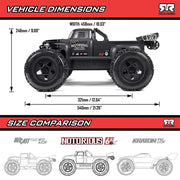 Arrma Notorious 6S BLX 4X4 1/8 Stunt Truck RTR Black ARA8611V6T1