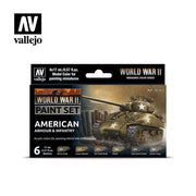 Vallejo 70203 Model Color WWII American Armour and Infantry Acrylic 6 Color Paint Set