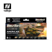 Vallejo 70220 Model Color WWIII American Armour and Infantry Acrylic 8 Color Paint Set