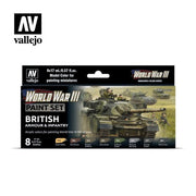 Vallejo 70222 Model Color WWIII British Armour and Infantry Acrylic 8 Color Paint Set