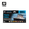 Vallejo 71646 Model Air Titanic Colors Acrylic 8 Color Paint Set