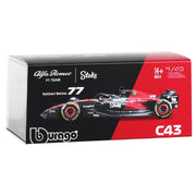 Bburago 38086B 1/43 2023 F1 Alfa Romeo Orlen C43 #77 Bottas with Helmet