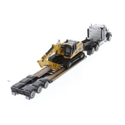 Diecast Masters 84420 1/87 Kenworth T880s SBFS 40 In-Sleeper Tandem Tractor with Lowboy Trailer and Cat 320D Hyraulic Excavator