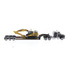 Diecast Masters 84420 1/87 Kenworth T880s SBFS 40 In-Sleeper Tandem Tractor with Lowboy Trailer and Cat 320D Hyraulic Excavator