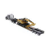 Diecast Masters 84420 1/87 Kenworth T880s SBFS 40 In-Sleeper Tandem Tractor with Lowboy Trailer and Cat 320D Hyraulic Excavator