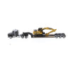 Diecast Masters 84420 1/87 Kenworth T880s SBFS 40 In-Sleeper Tandem Tractor with Lowboy Trailer and Cat 320D Hyraulic Excavator