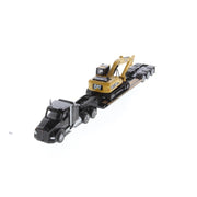 Diecast Masters 84420 1/87 Kenworth T880s SBFS 40 In-Sleeper Tandem Tractor with Lowboy Trailer and Cat 320D Hyraulic Excavator