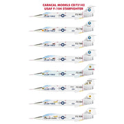 Caracal Models 72142 Lockheed F-104C USAF F-104 Starfighter Colorful marking options for natural metal early USAF F-104