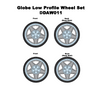 DDA 1/24 DDAW011 Globe Low Profile Wheels w/Tyres & Axles - Suits Slammed Models Holden HQ & HJ - Ford XW & XY Set of 4