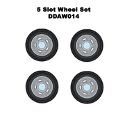 DDA 1/24 DDAW014 5 Slot Wheels w/Tyres & Axles - Suits Standard Models - Holden HQ & HJ - Ford XW & XY Sert of 4