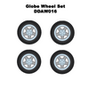 DDA 1/24 DDAW016 Globe Wheels w/Tyres & Axles - Suits Standard Models - Holden HQ & HJ - Ford XW & XY Set of 4