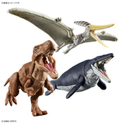 Bandai 5067458 Plannosaurus Tyrannosarus, Mosasaurus and Pteranodon Dinosaur Set