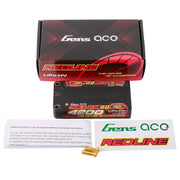 Gens Ace 2S 7.6V Redline 2.0 4200mAh 140C Hardcase Lipo Battery (5.0mm Bullet)