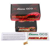 Gens Ace 7.6V 2S Redline 2.0 6000mAh 140C Hardcase Lipo Battery (5.0mm Bullet)