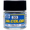 Mr Hobby (Gunze) C033 Mr Color Flat Black Lacquer Paint 10ml