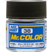 Mr Hobby (Gunze) C038 Mr Color Flat Olive Drab 2 Lacquer Paint 10ml