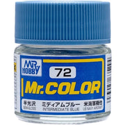 Mr Hobby (Gunze) C072 Mr Color Semi Gloss Intermediate Blue Lacquer Paint 10ml