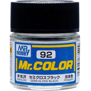 Mr Hobby (Gunze) C092 Mr Color Semi Gloss Black Lacquer Paint 10ml