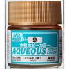 Mr Hobby (Gunze) H009 Aqueous Metallic Gold Acrylic Paint 10ml