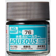 Mr Hobby (Gunze) H076 Aqueous Metallic Burnt Iron Acrylic Paint 10ml