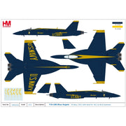 Hobbymaster 5121B F/A-18E Blue Angels US Navy 2021 with Decals for No.1 to No. 6 Airplanes