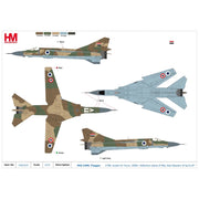 Hobbymaster 5315 1/72 MIG-23ML Flogger 2786 Israeli Air Force 1990s Defection Plane of Maj. Adul Bassem of Syria AF