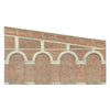 Hornby R7374 OO High Stepped Arched Retaining Walls 2pc Red Brick