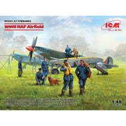 ICM DS4802 1/48 RAF Airfield Spitfire Mk IX Spitfire Mk VII RAF Pilots and Ground Personnel 7 Figures