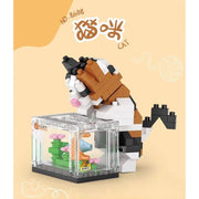 LOZ 8608 Micro Block Bag Cat at the Fishtank