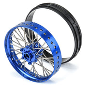 Proline 1/4 Pro-Spec Aluminium V2 Bead Front Wheel Assembled Blue Promoto-MX