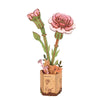 Robotime Wood Bloom Pink Carnation Flower