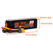 Spektrum SPMX186S50 1800mAh 6S 22.2V 50c Smart G2 LiPo Battery with IC3 Connector