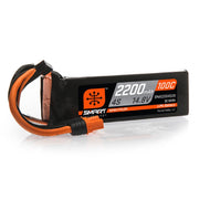 Spektrum SPMX22004S100 2200mah 4S 14.8v 100C Smart LiPo Battery with IC3 Connector