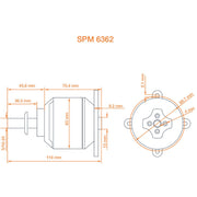 Spektrum SPMXAM4795 Avian 6362-250Kv 30cc Equivalent Brushless Outrunner Motor