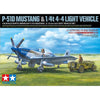 Tamiya 25205 1/48 North American P-51D Mustang and 1/4 Ton 4x4 Light Vehicle Set