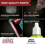 The Army Painter WP3001 Warpaints Fanatic Matt Black 18ml Acrylic Paint