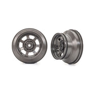 Ttraxxas Wheels, dirt oval, graphite gray, dual profile (2.2” outer, 3.0” inner) (2) (4WD front/rear, 2WD rear only)