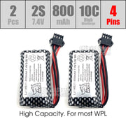 WPL 7.4V 800mAh 10C Li-ion Battery