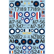 Xtradecal 48205 1/48 de Havilland DH.82a Tiger Moth Pt1 FAA RAAF RCAF RNZAF & SAAF