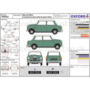 Oxford 76RE003 OO 1/76 Cumberland Green/Old English White Riley Elf