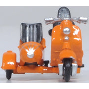 Oxford 76SC003 OO 1/76 Scooter and Sidecar Orange