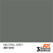 AK Interactive AK11018 Neutral Grey Acrylic Paint 17ml (3rd Generation)