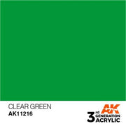 AK Interactive AK11216 Clear Green Acrylic Paint 17ml (3rd Generation)