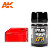 AK Interactive AK677 Weathering Neutral Grey for White/Black Wash Enamel 35mL