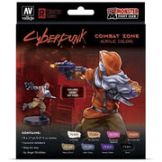 Vallejo 72307 Game Color Cyberpunk Combat Zone 8 Color Acrylic Paint Set with Nemo Miniature